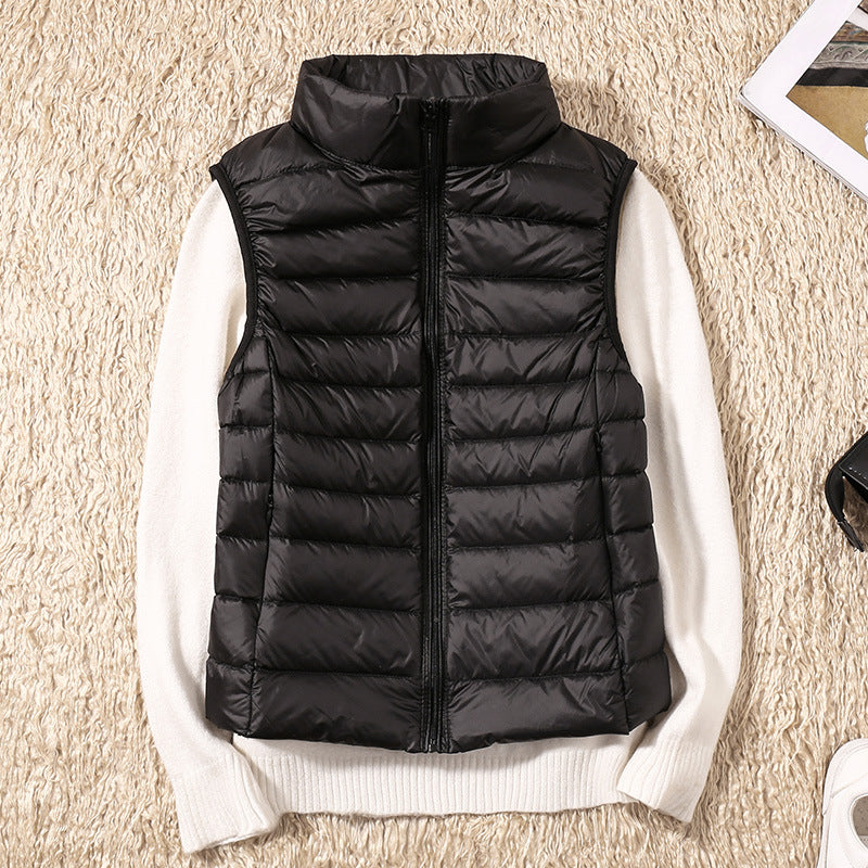 Women's Padded Gilet UK – Stand Collar Zip Front | The Odalys | Huna