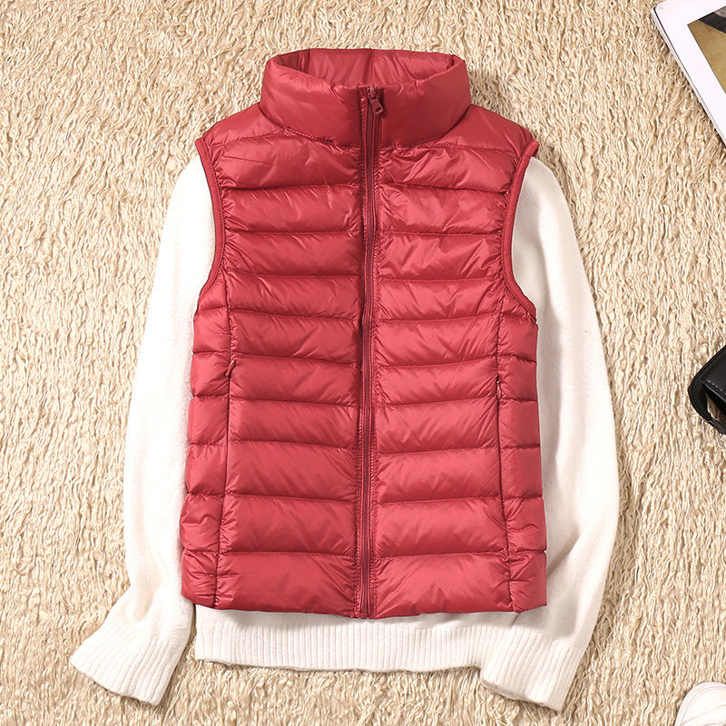 Women's Padded Gilet UK – Stand Collar Zip Front | The Odalys | Huna