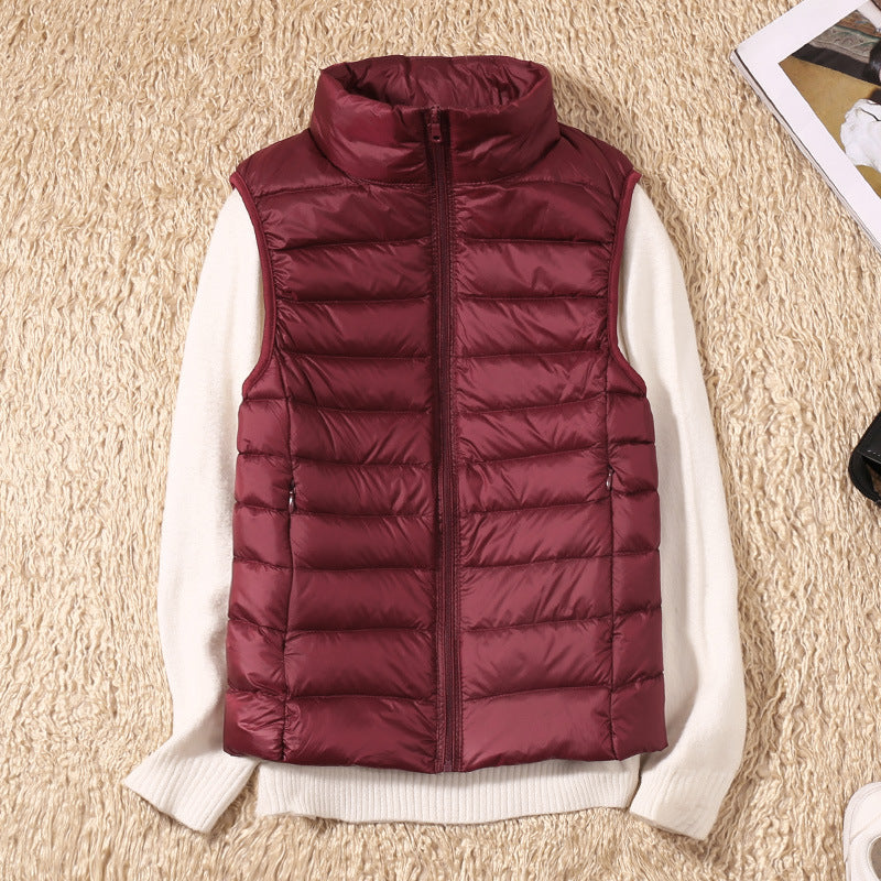 Women's Padded Gilet UK – Stand Collar Zip Front | The Odalys | Huna