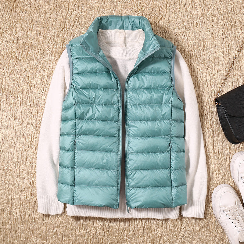 Women's Padded Gilet UK – Stand Collar Zip Front | The Odalys | Huna
