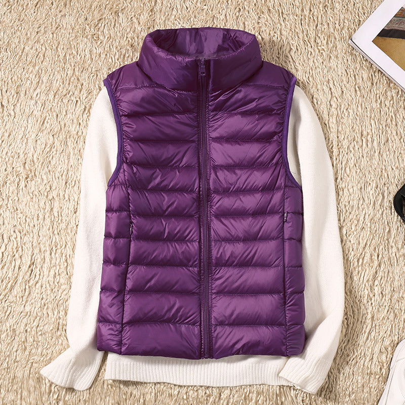 Women's Padded Gilet UK – Stand Collar Zip Front | The Odalys | Huna