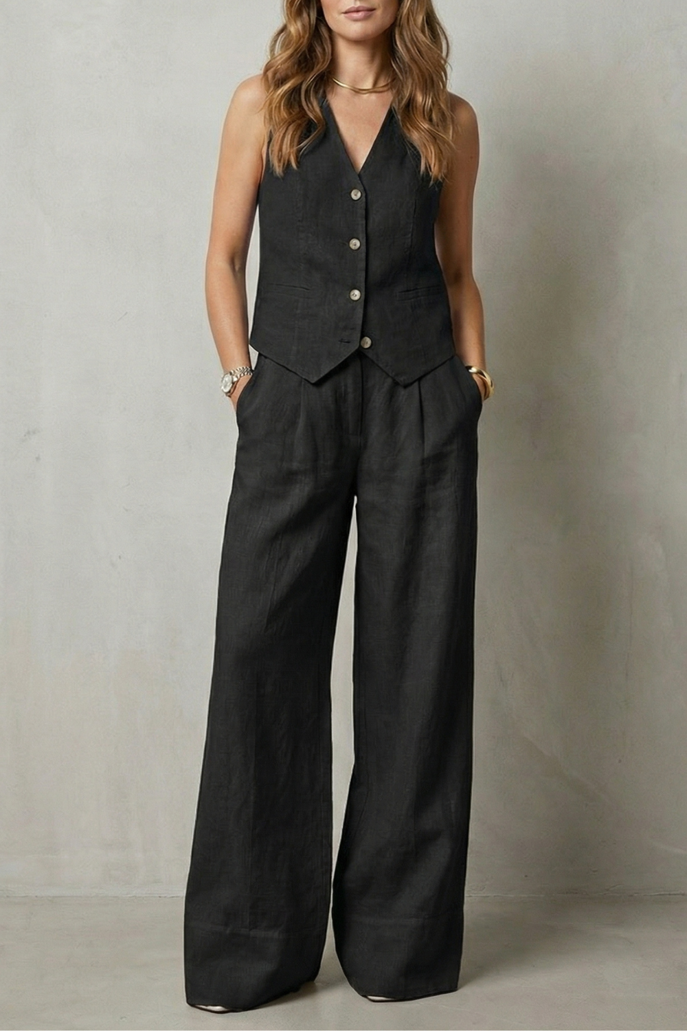 Women's Vest and Trouser Set – The Xanthelle, view 7