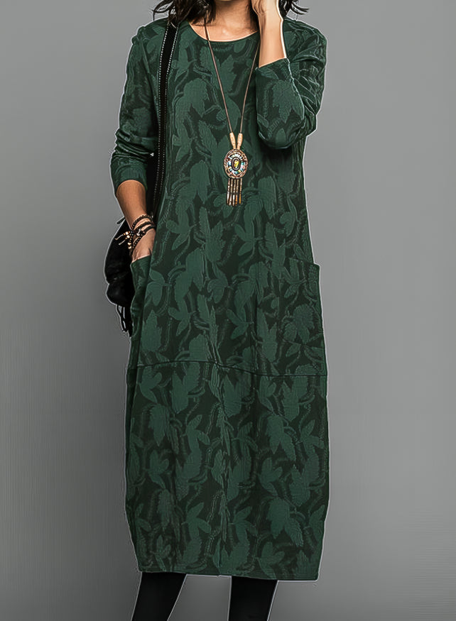 The Amara – Women's Long Sleeve Midi Dress | Huna