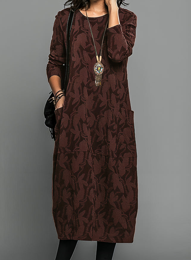 The Amara – Women's Long Sleeve Midi Dress | Huna