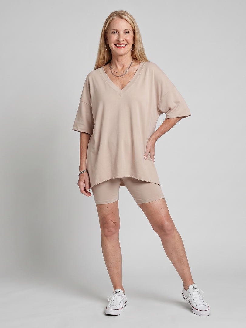 Women's V Neck Top & Shorts Set – Relaxed Co-ord | The Lucinda | Huna