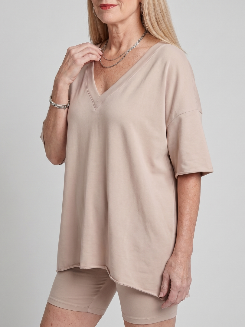 Women's V Neck Top & Shorts Set – Relaxed Co-ord | The Lucinda | Huna