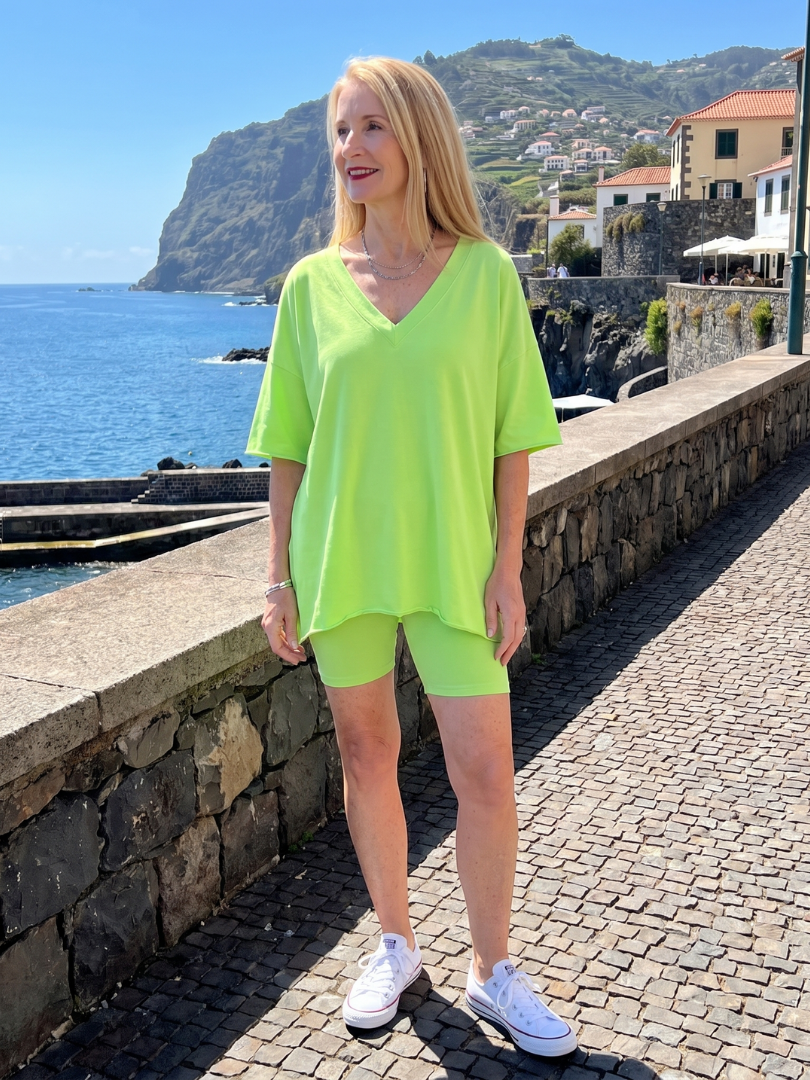Women's V Neck Top & Shorts Set – Relaxed Co-ord | The Lucinda | Huna
