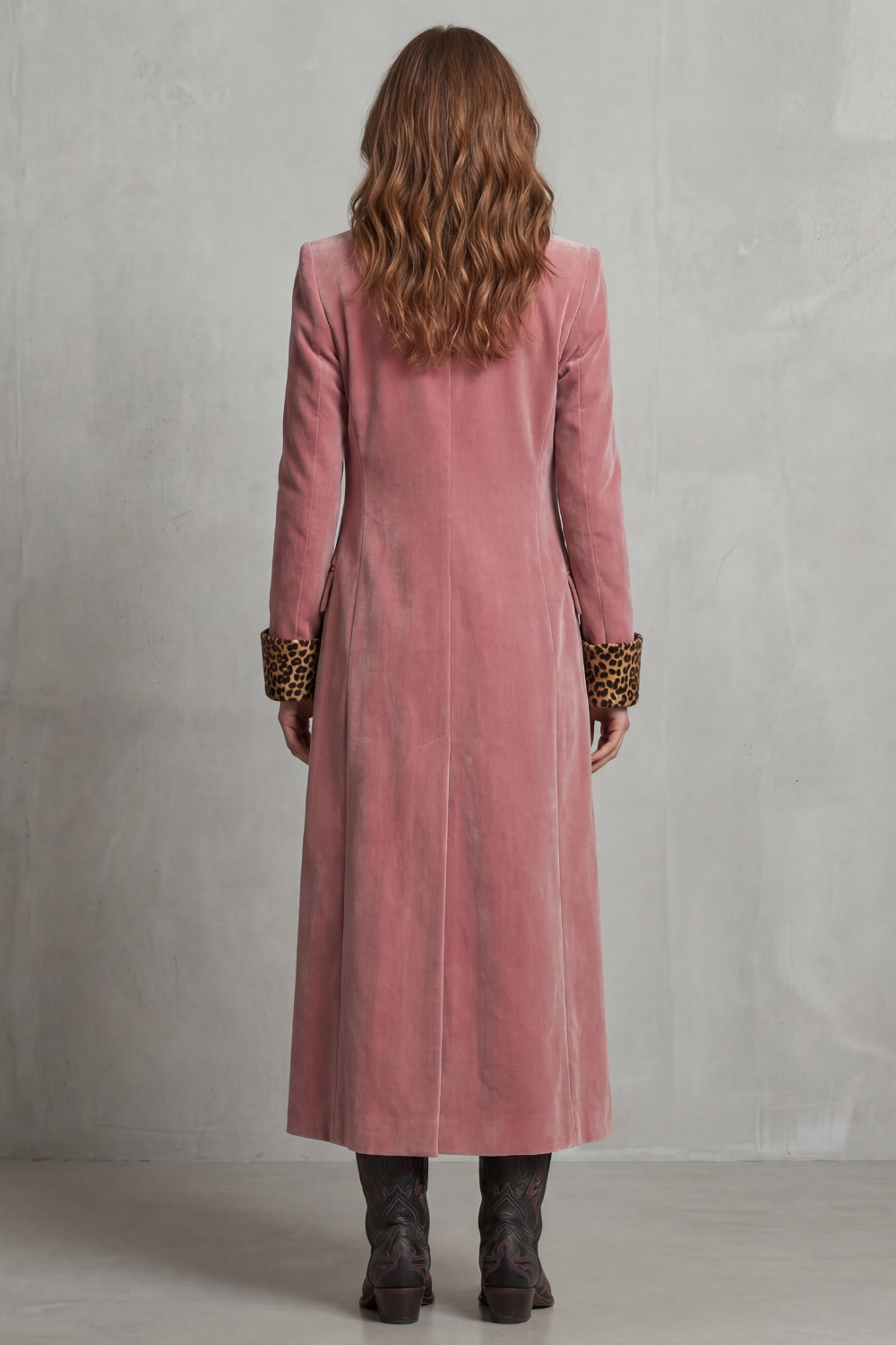 Women's velvet long coat – The Bellerose by Huna – view 4