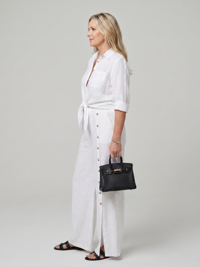 Women's Tie Front Top & Wide Leg Pants Set – Co-ord | The Maddelina | Huna