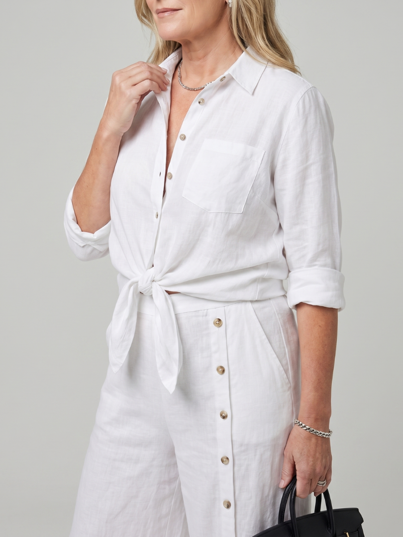 Women's Tie Front Top & Wide Leg Pants Set – Co-ord | The Maddelina | Huna