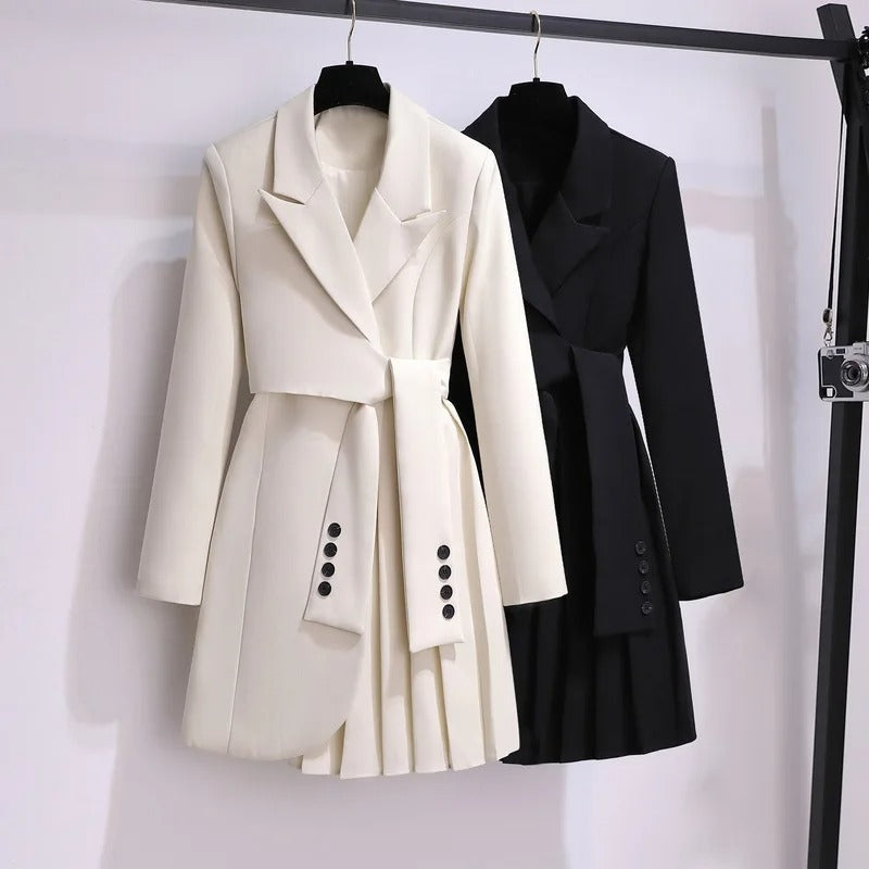 Women's Wrap Coat UK – feminine tie waist, view 4