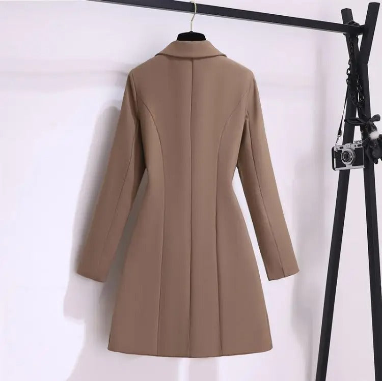 Women's Wrap Coat UK – feminine tie waist, view 5