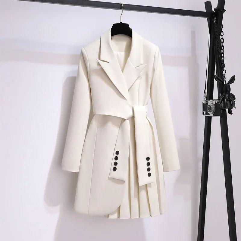 Women's Wrap Coat UK – feminine tie waist, view 1