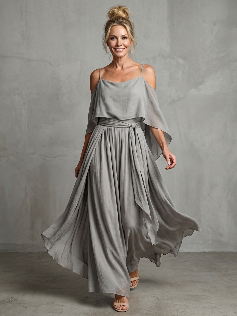 Women's Two Piece Set – Cold Shoulder & Wide Leg Co-ord | The Marisol | Huna
