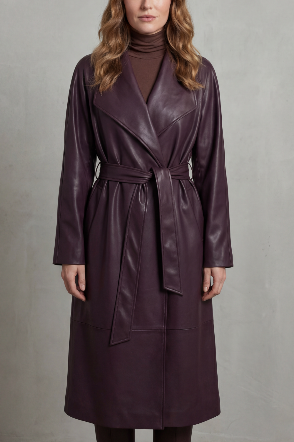 Women's faux leather trench – The Oriandra by Huna – view 1