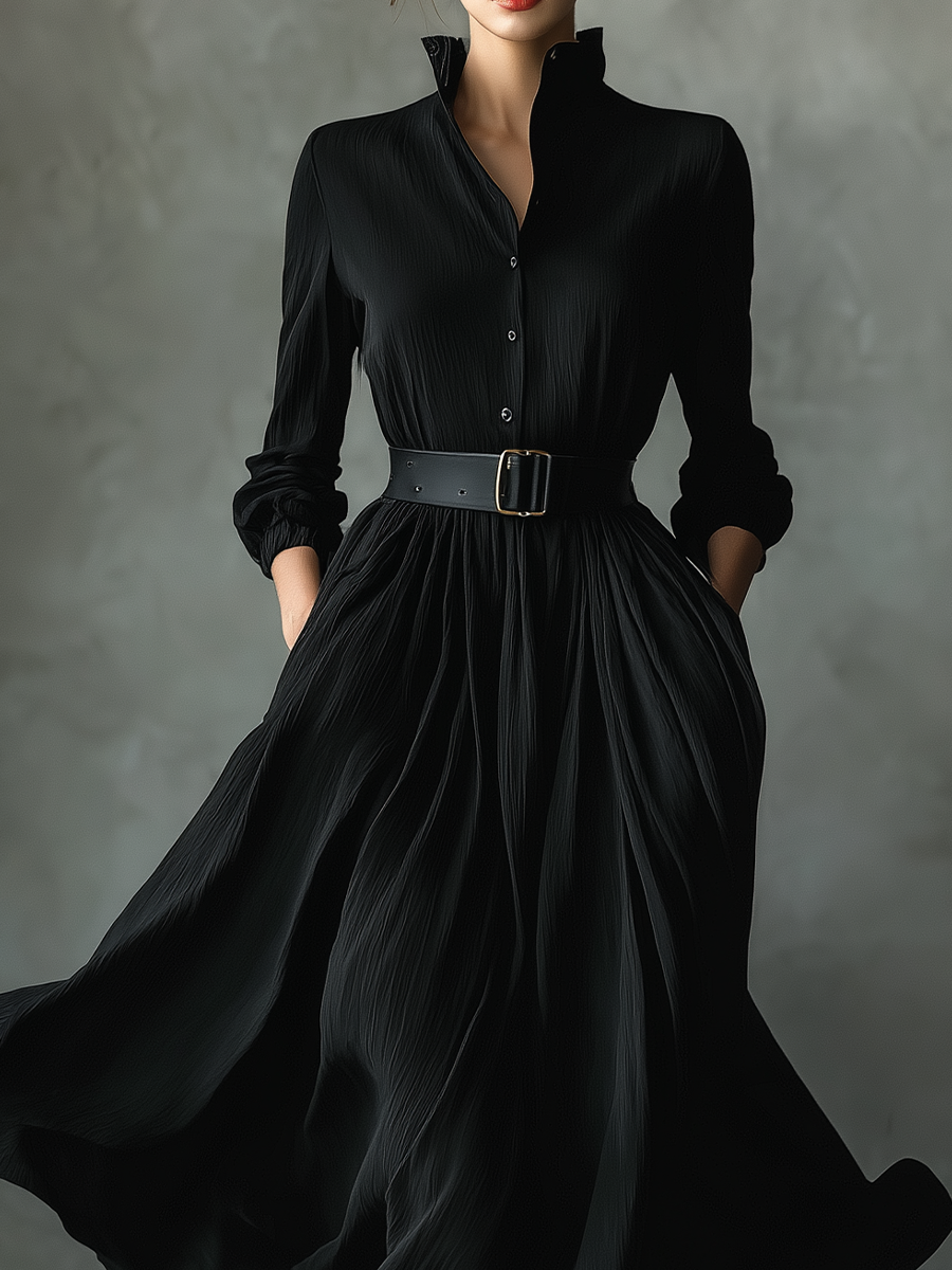 The Ottilie – Women's Textured Pleated Maxi Dress | Huna