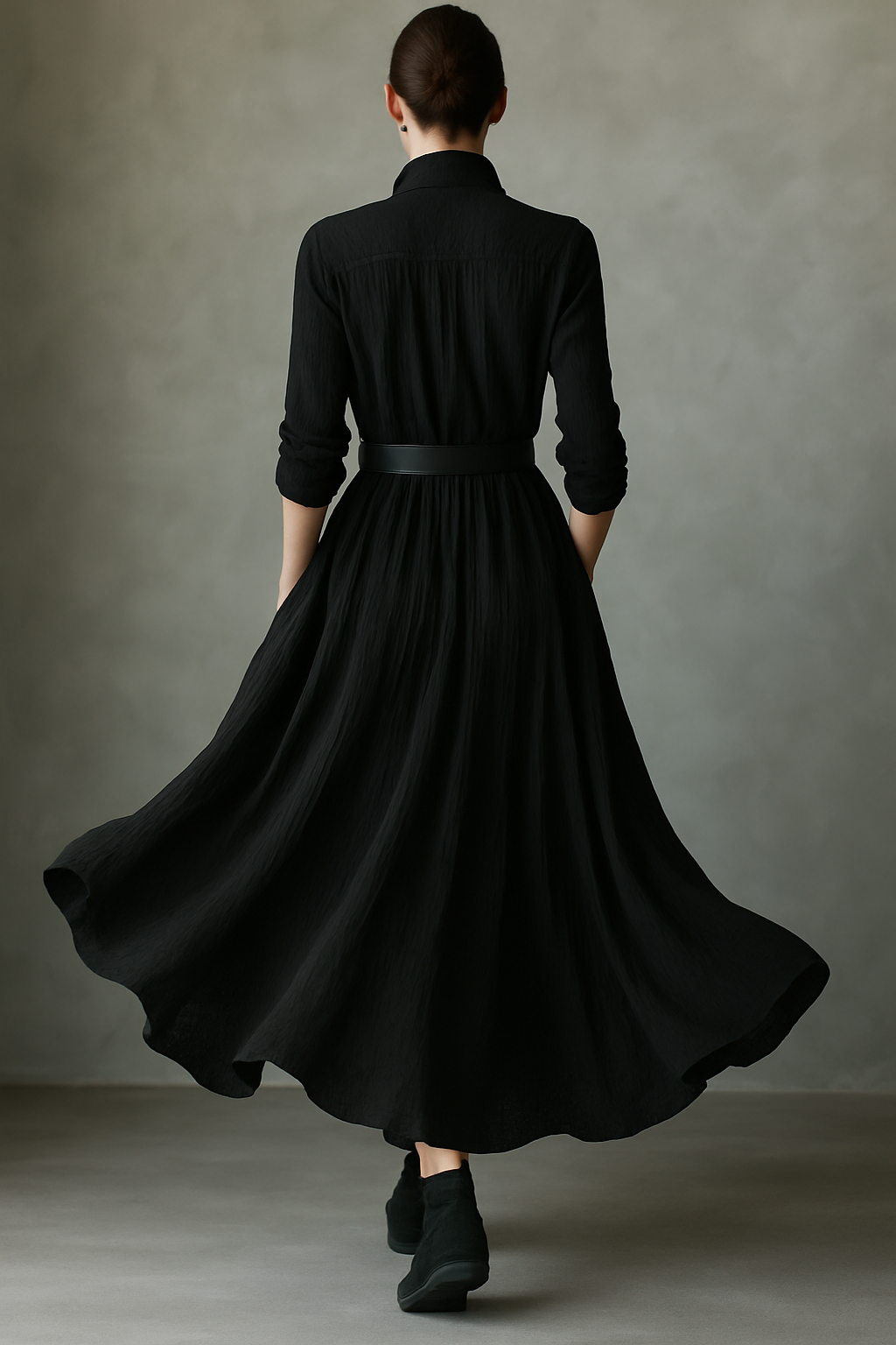 The Ottilie – Women's Textured Pleated Maxi Dress | Huna