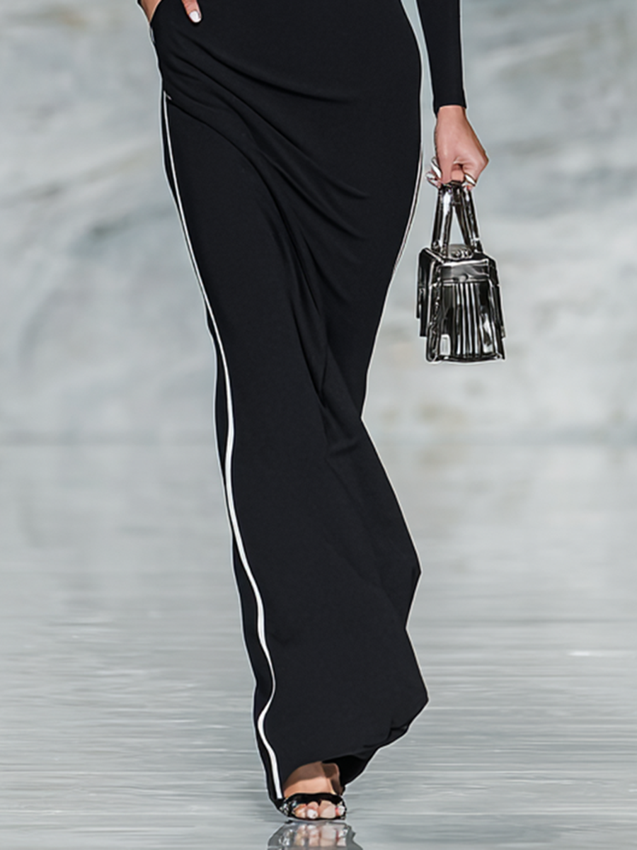 The Marguerite – Women's Square Neck Long Sleeve Bodycon Maxi Dress | Huna