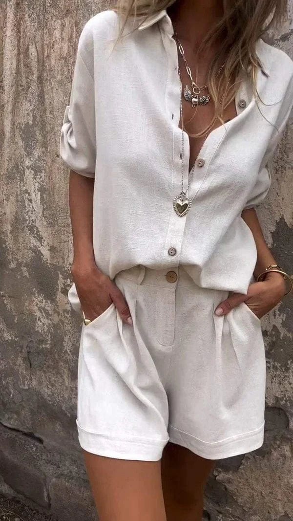 Women's Linen Blend Two Piece Set – Co-ord | The Maya | Huna