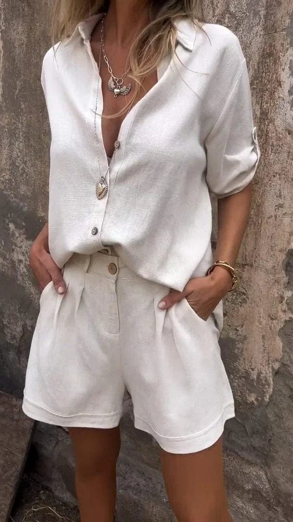 Women's Linen Blend Two Piece Set – Co-ord | The Maya | Huna