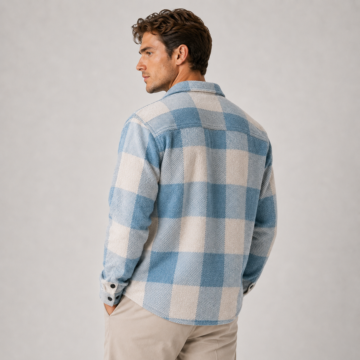 Men's checked overshirt – The Hawthorne by Huna – product view 4