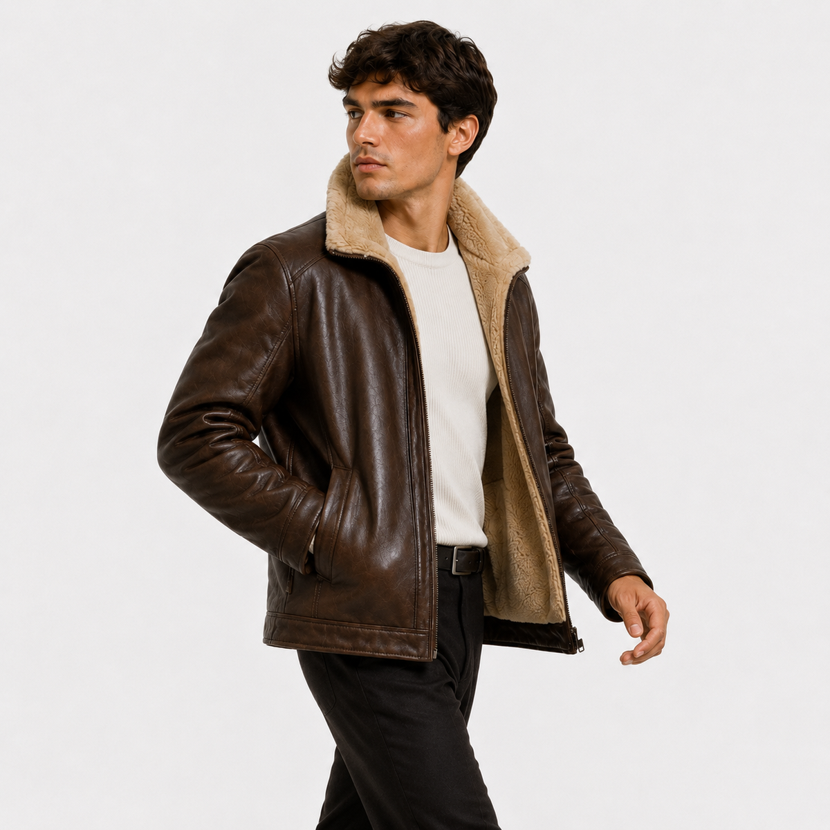 Men's zip front jacket – The Redford by Huna – product view 2