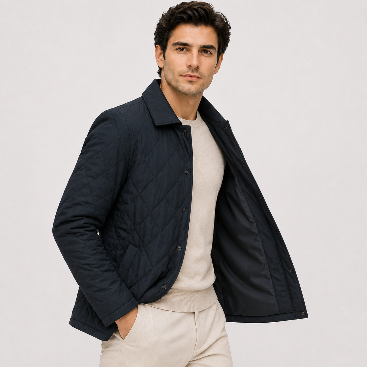 Men's quilted jacket – The Elwood by Huna – product view 2