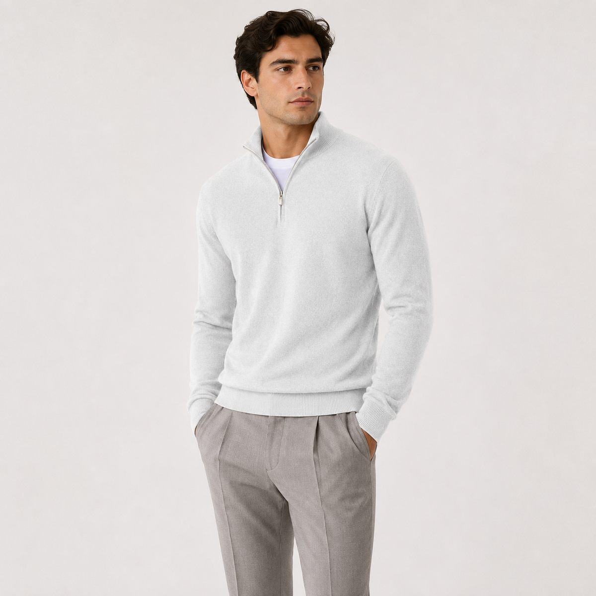 Men's quarter zip jumper – The Pembroke by Huna – product view 9