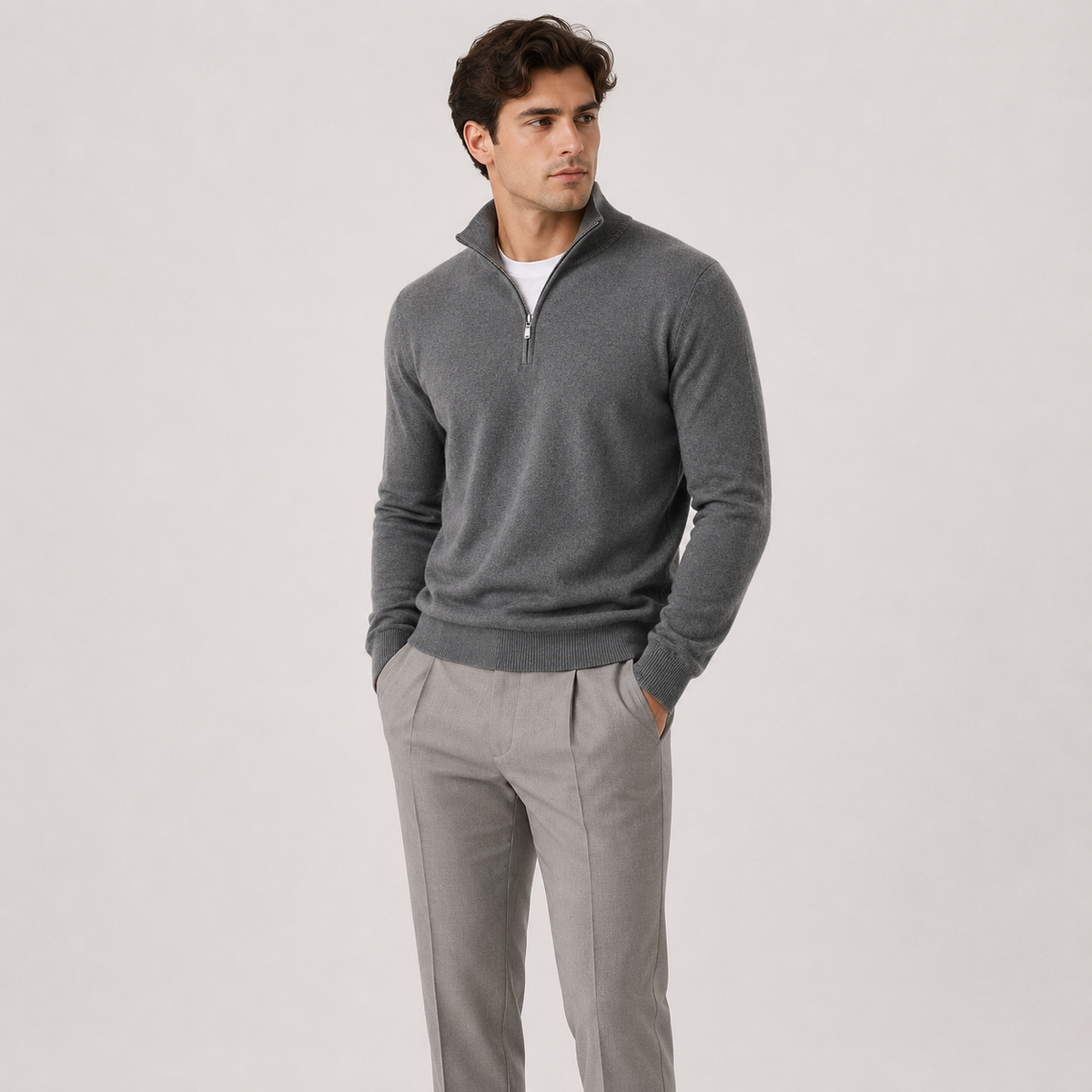 Men's quarter zip jumper – The Pembroke by Huna – product view 10