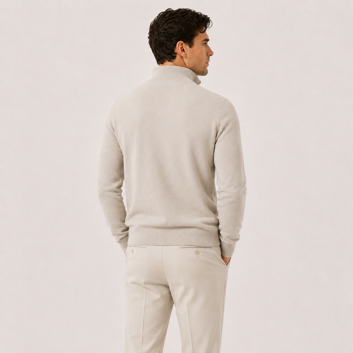 Men's quarter zip jumper – The Pembroke by Huna – product view 4