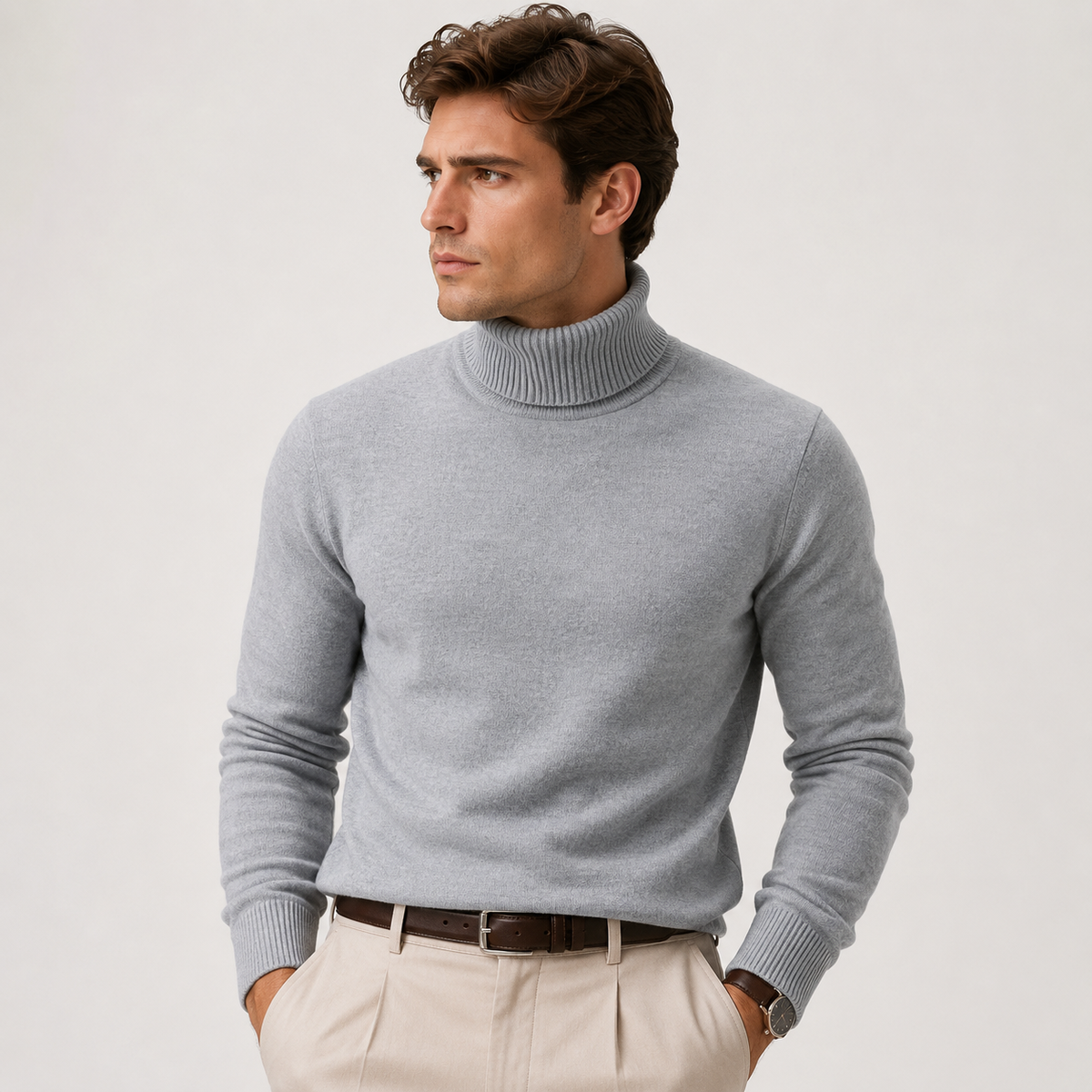 Men's roll neck jumper – The Sterling by Huna – product view 1