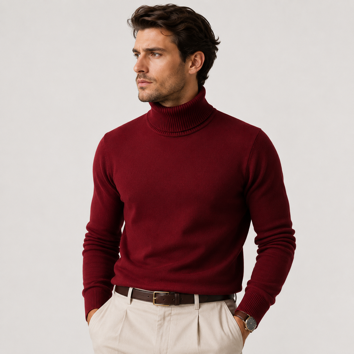 Men's roll neck jumper – The Sterling by Huna – product view 5