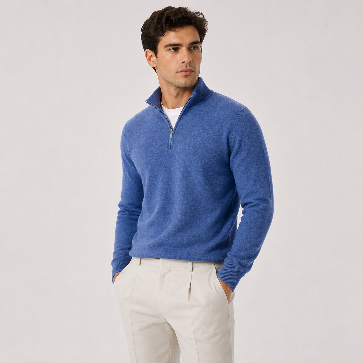Men's quarter zip jumper – The Pembroke by Huna – product view 6