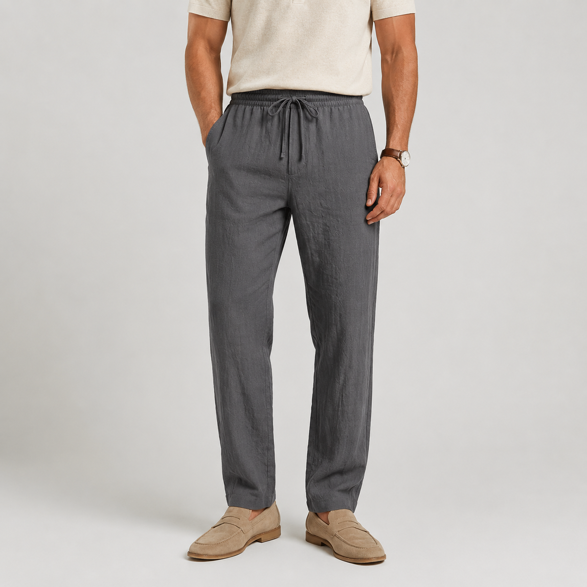 Men's elastic waist trousers – The Elliot by Huna – product view 7
