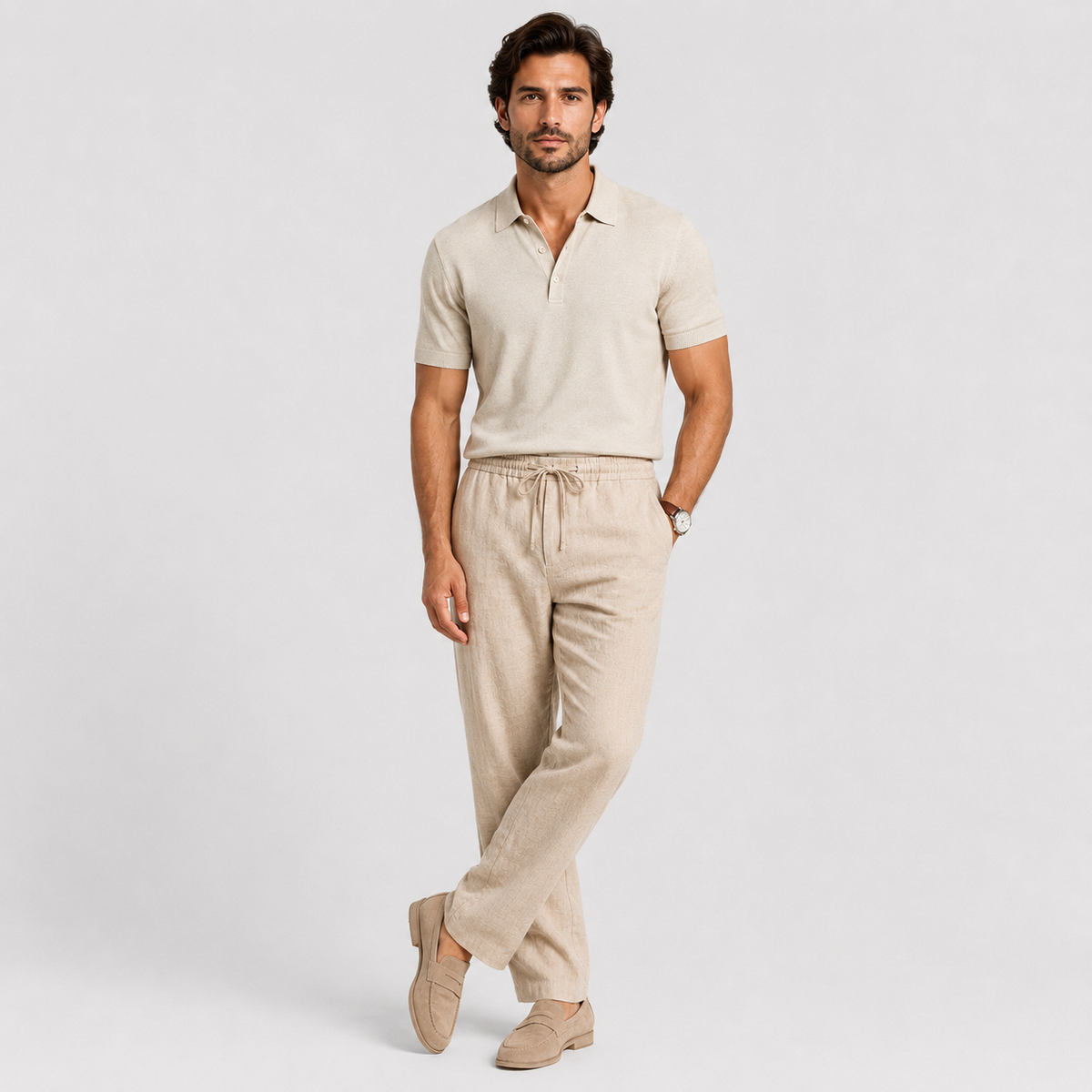 Men's elastic waist trousers – The Elliot by Huna – product view 1