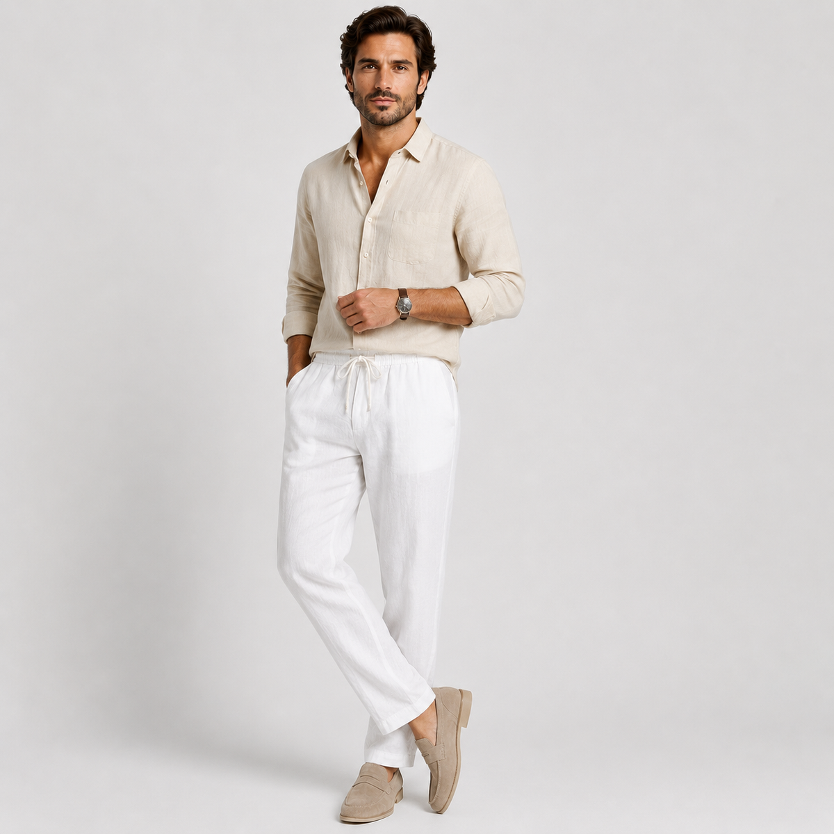Men's elastic waist trousers – The Elliot by Huna – product view 8