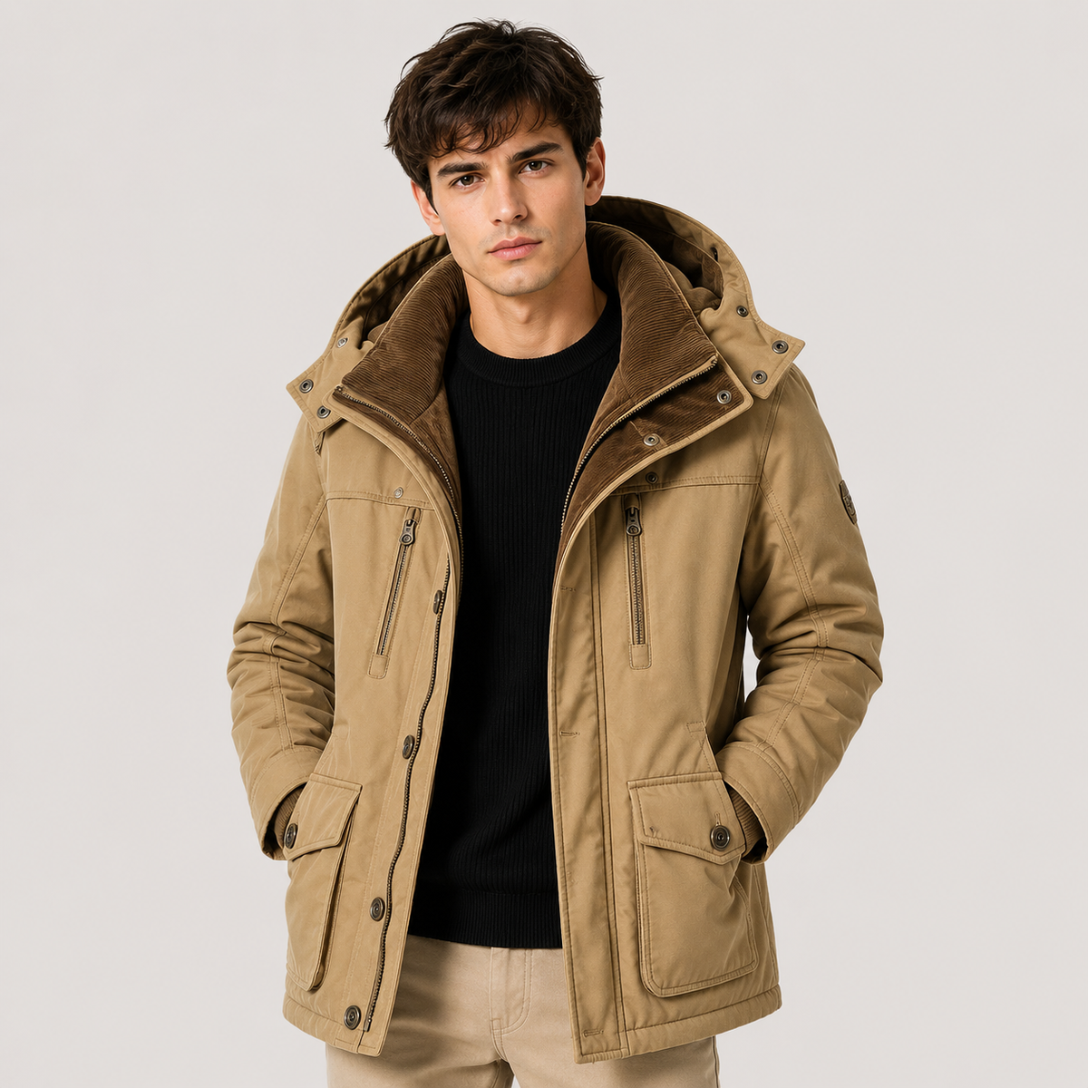 Men's water-resistant parka – The Orson by Huna – product view 1