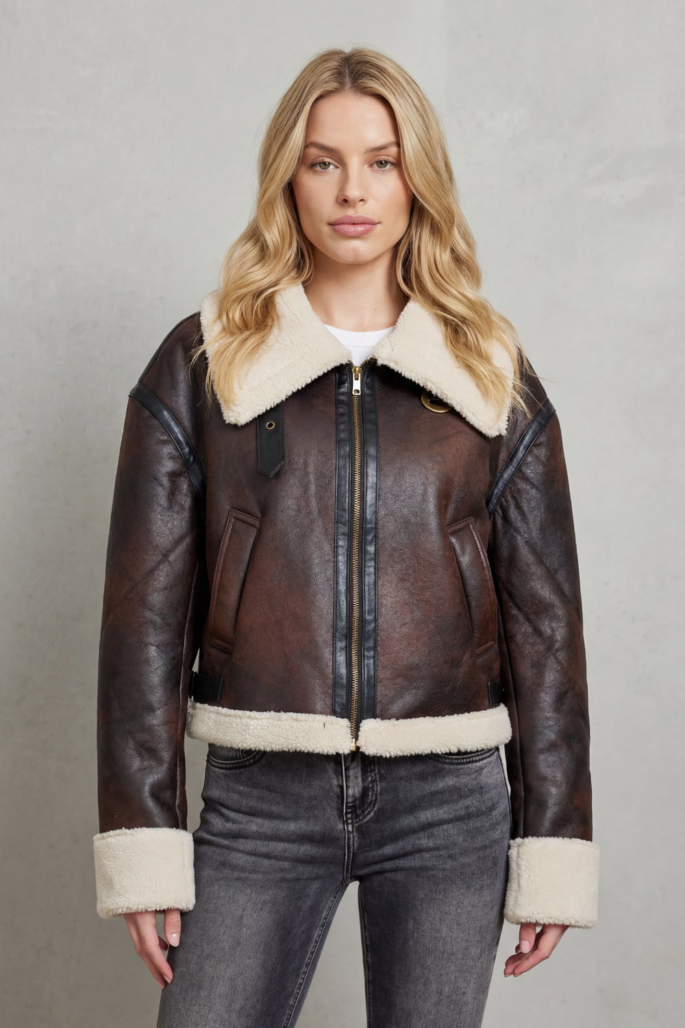 Women's Cropped Aviator Jacket – The Gwendoline, view 2
