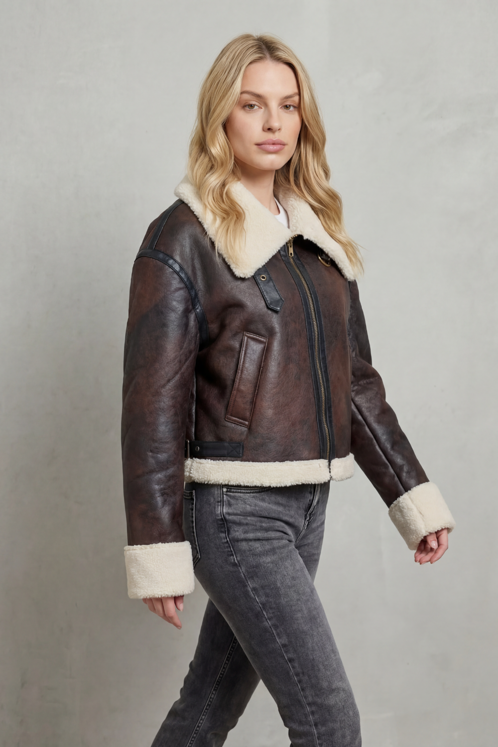 Women's Cropped Aviator Jacket – The Gwendoline, view 3