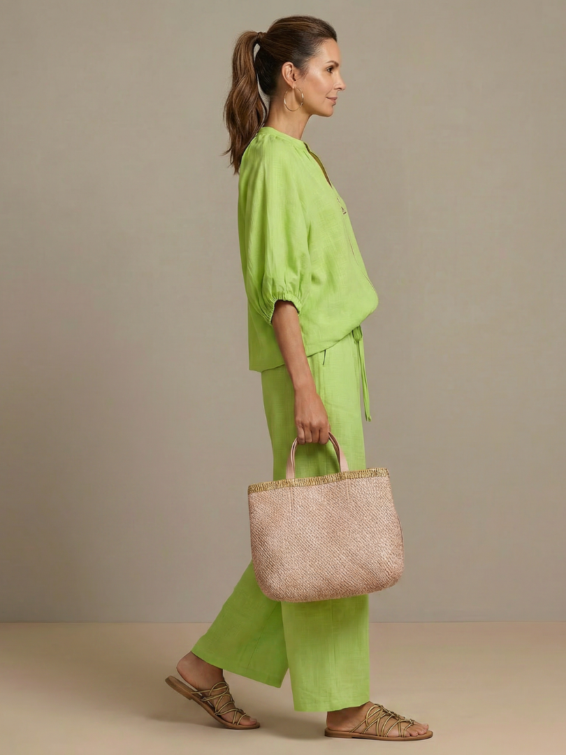 Women's Two Piece Set – Zip Front Blouson & Wide Leg | The Natalia | Huna