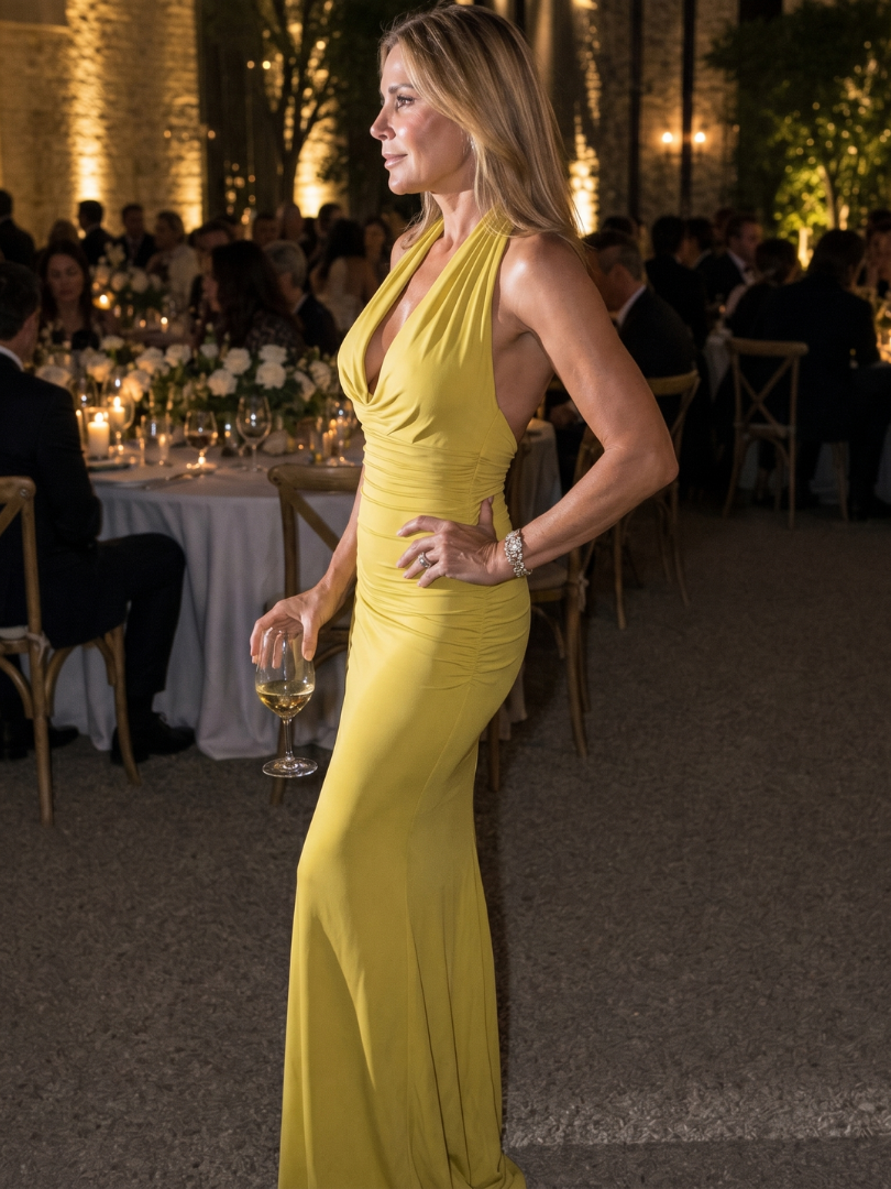 The Neverine – Women's Halter Wedding Guest Midi Dress | Huna