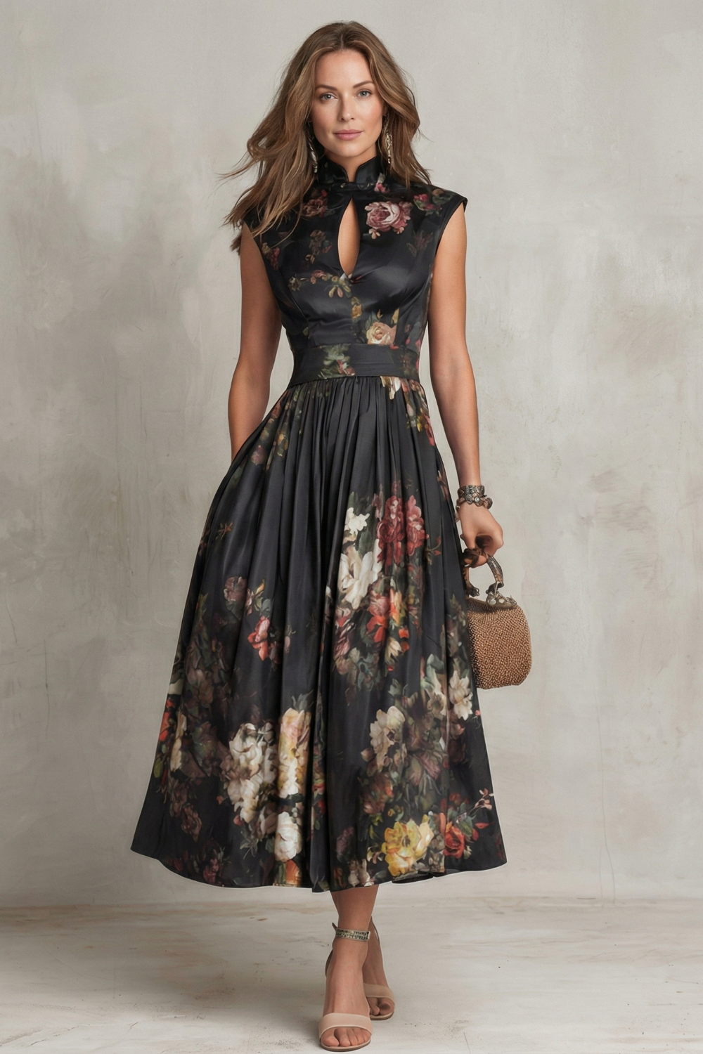 Women's floral midi dress – The Briarose by Huna – view 2