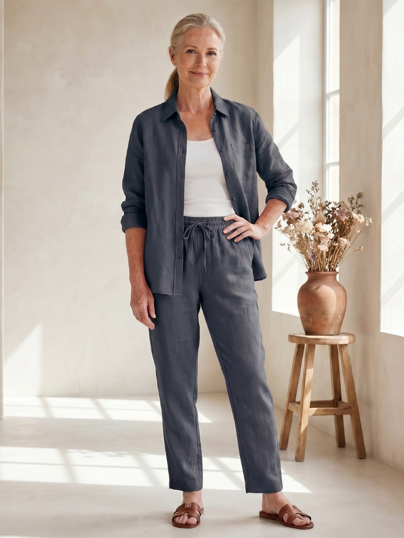 Women's Shirt & Trouser Set – Tapered Co-ord | The Noor | Huna
