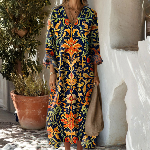 The Nora – Women's Linen Midi Dress | Huna