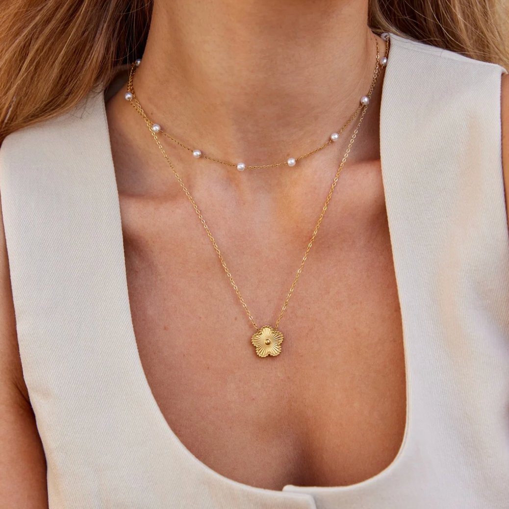 The Nura – Women's Pearl 18K Gold Necklace | Huna Signatures