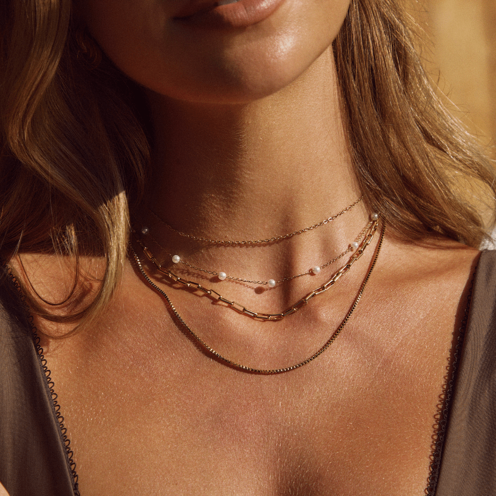 The Nura – Women's Pearl 18K Gold Necklace | Huna Signatures