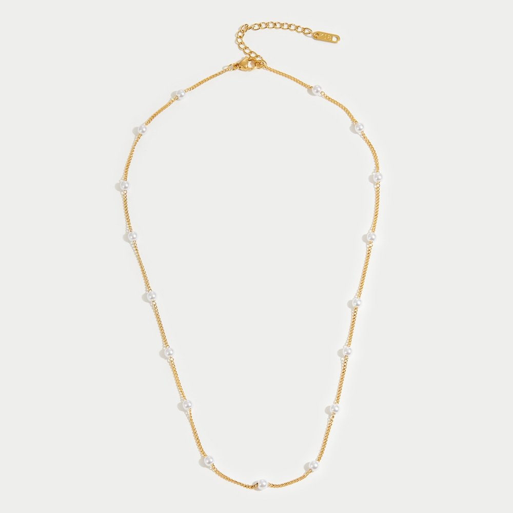 The Nura – Women's Pearl 18K Gold Necklace | Huna Signatures