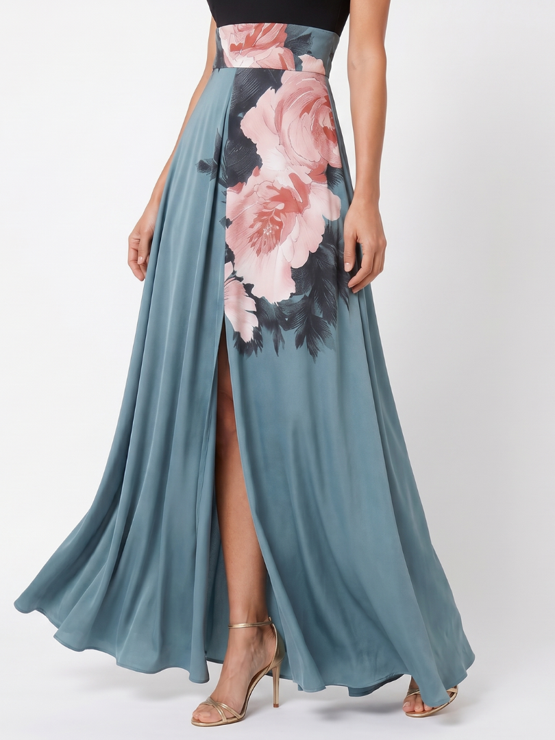 Olympas – Women's Halter Floral Maxi Dress | Huna