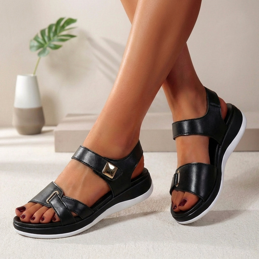 Women's Orthopedic Platform Sandals – Open Toe Comfort | The Romy | Huna