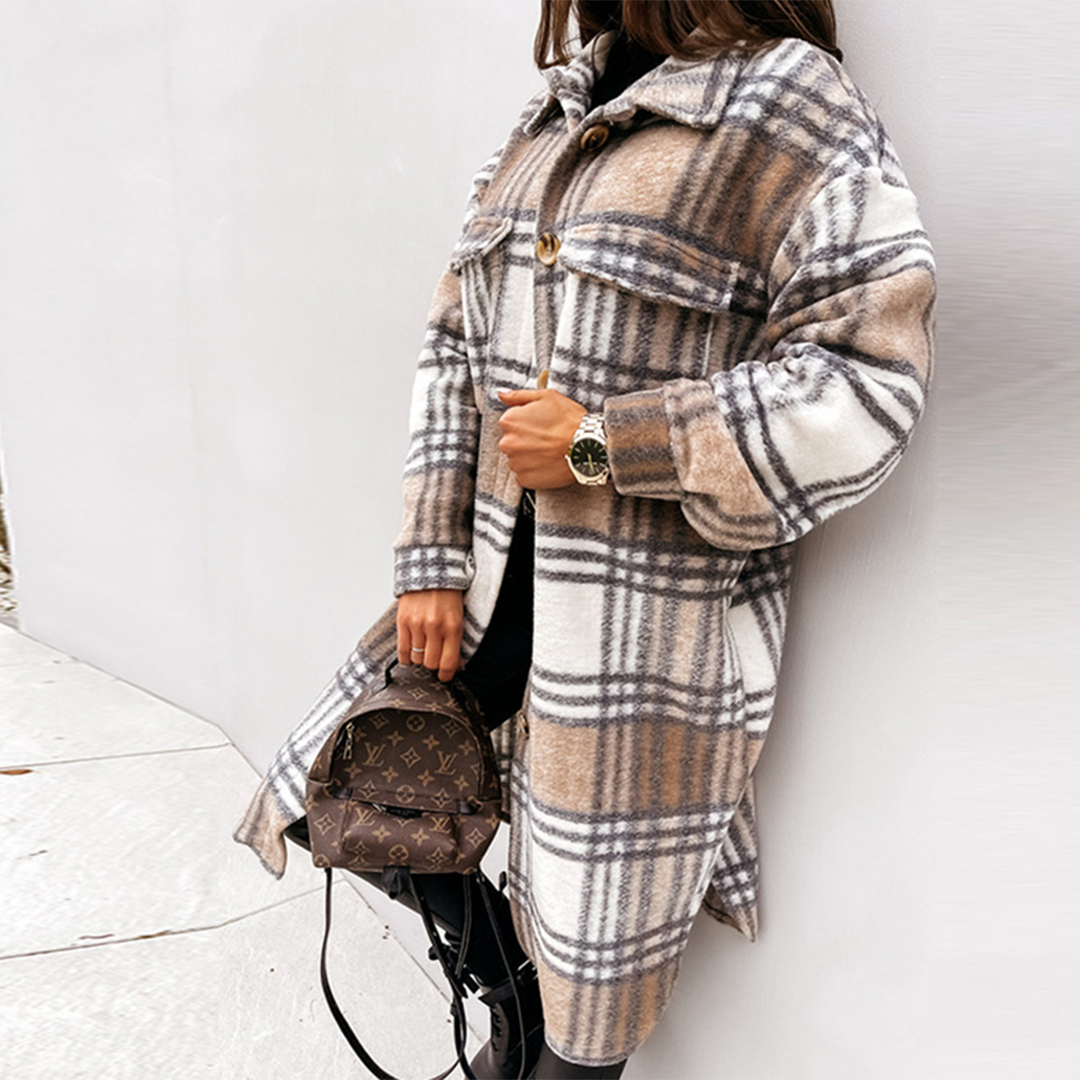 Women's Plaid Shacket UK – Oversized Chest Pockets | The Idris | Huna